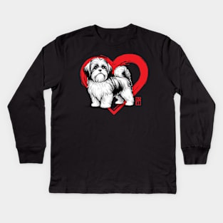 I Love My Shih Tzur - I Love my dog - Devoted dog Kids Long Sleeve T-Shirt